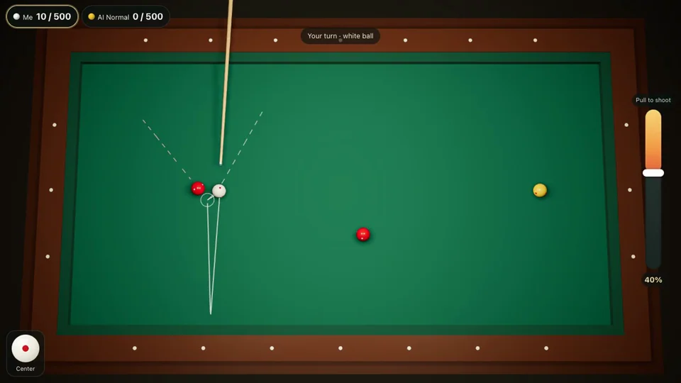 Four-ball Billiards — 실제 게임 화면 1